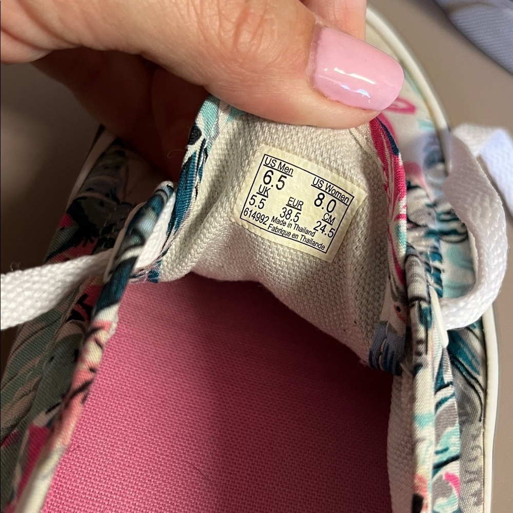 Vans Canvas Shoes Women’s Feathers Print Tropical White | size 8 - Picture 8 of 8